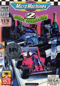 Micro Machines 2 Turbo Tournament box art for Sega Game Gear